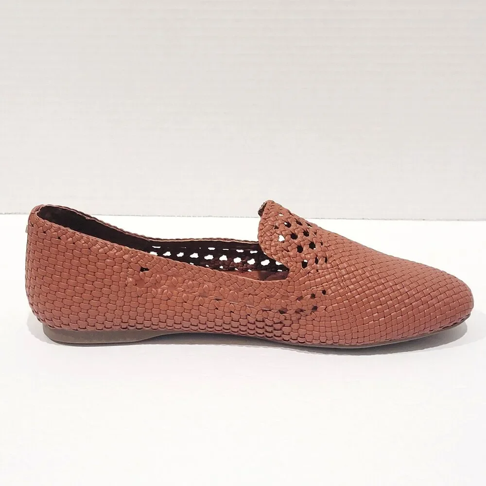 Birdies The Starling Cognac Woven Flats Womens Size 9.5 Slip On Brown Loafers